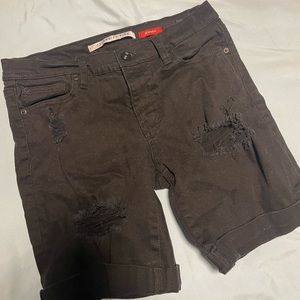 Black jeans shorts